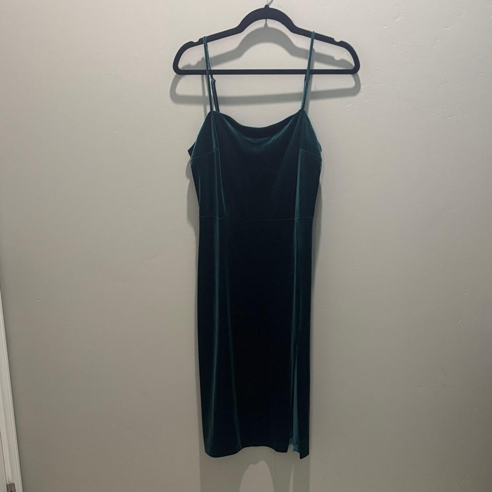 EXPRESS Velvet Front Slit Sheath Dress
